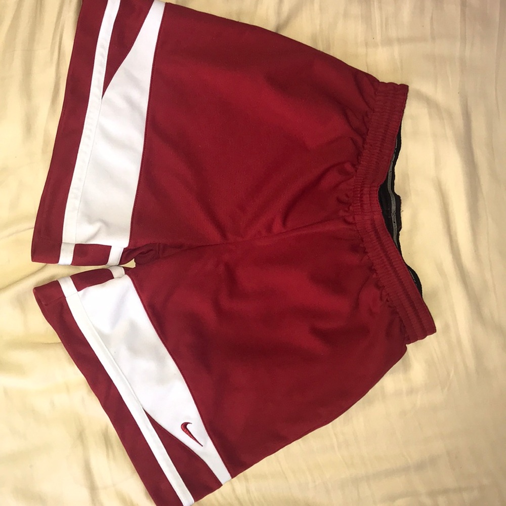 NIKE GIRLS RED SOCCER SHORTS
